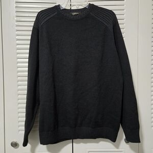 Montechiaro Men's Pullover Sweater Wool Blend Black Size 2XL